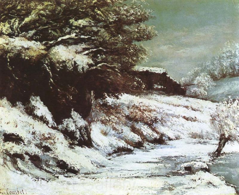 Gustave Courbet View of snow France oil painting art